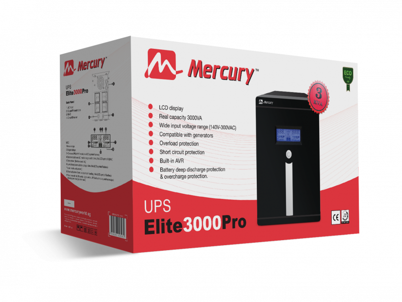 Mercury ELITE 3000VA Uninterruptible Power Supply - Image 2